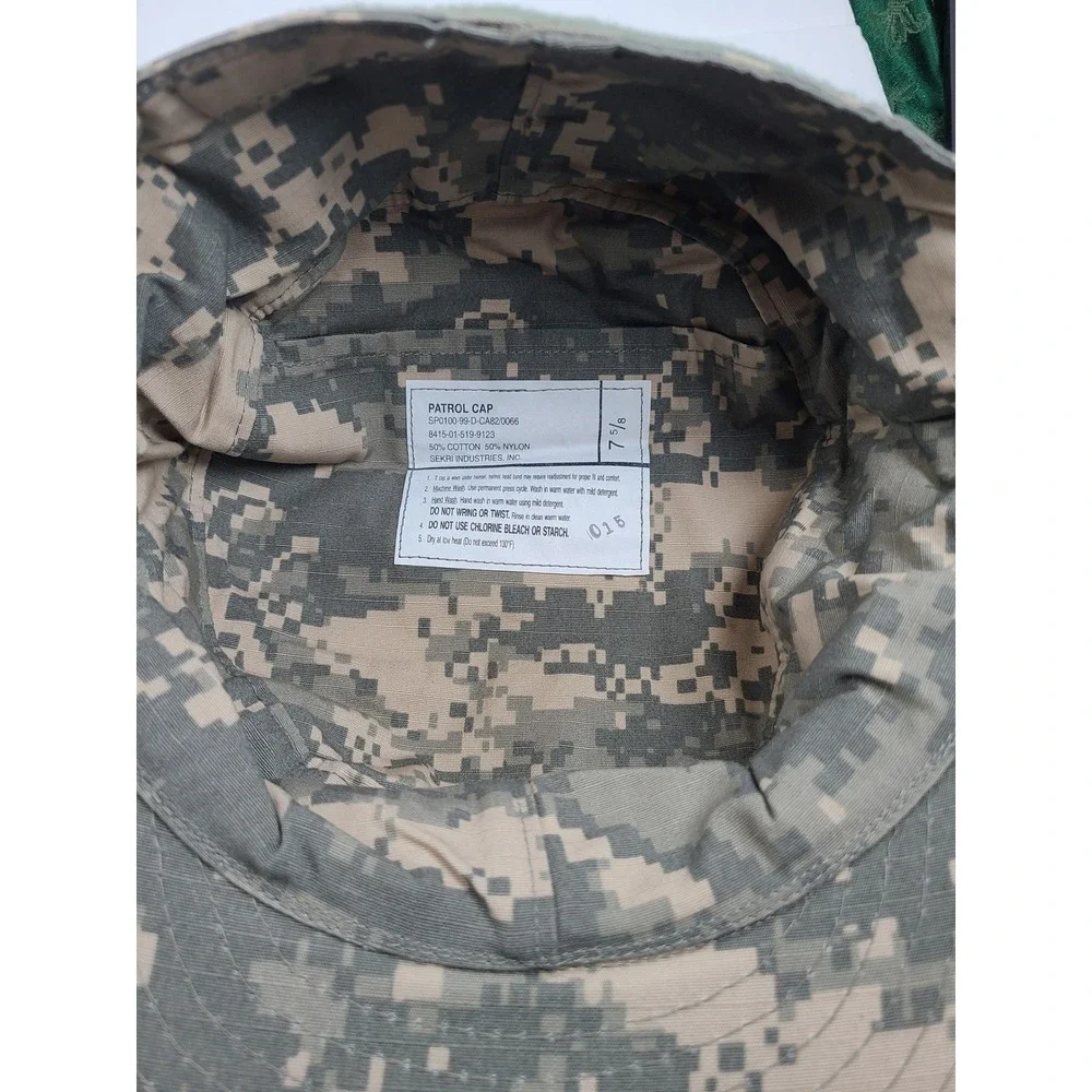 Sekri Industries ACU Digital Camo Military Patrol Cap Men 7 5/8 Green Adjustable